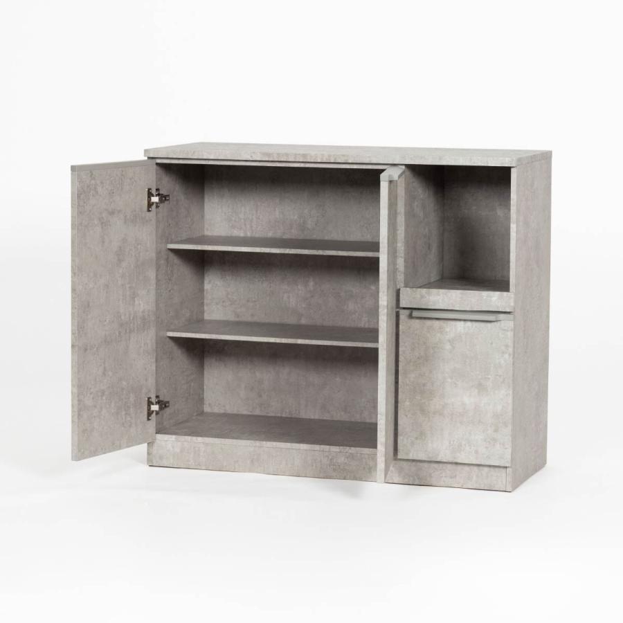 キッチンカウンター 100 幅 キッチン 作業台 セラミック調 ブラック レンジ台 完成品 スリム 食器棚 キッチンボード ロータイプ キッチン収納 炊飯器 引き出し | tac INTERIOR | 16