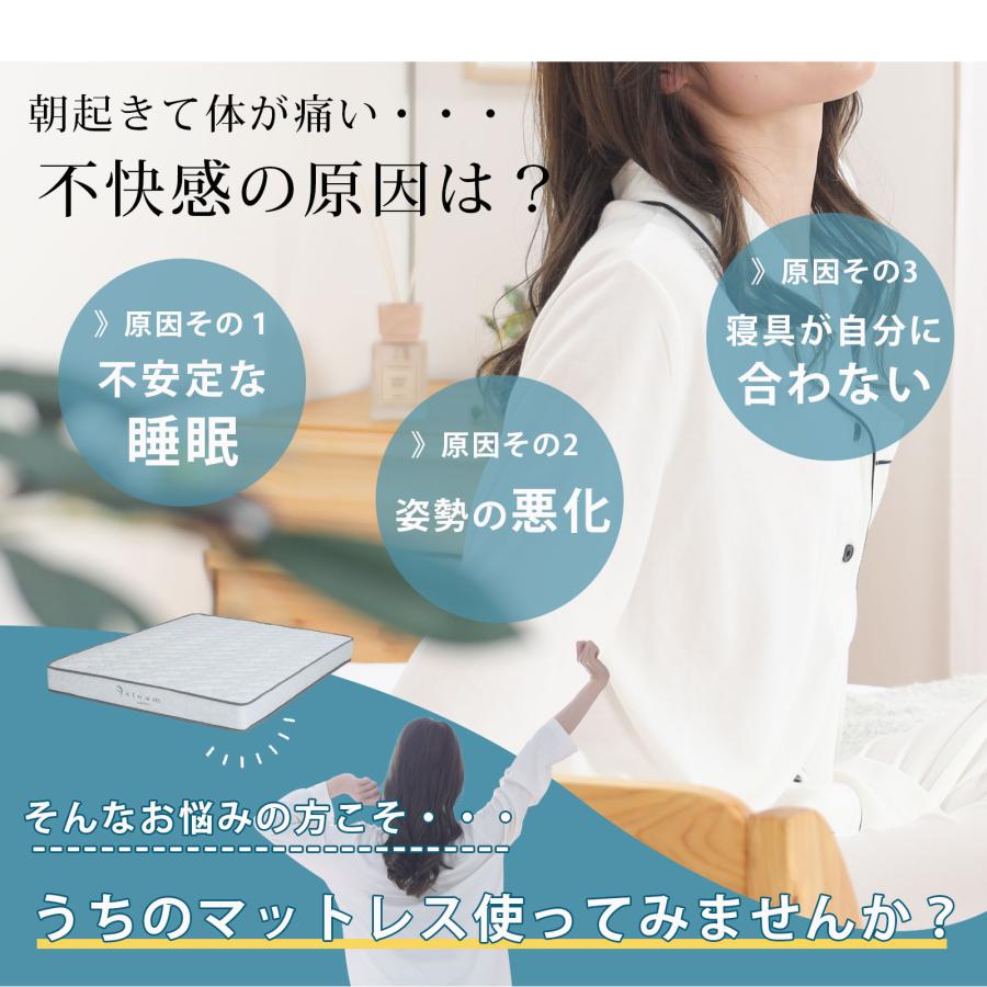 ボンネルコイルマットレス シングル スリム sleam 保温 吸湿 放湿 通気性抜群 厚さ19cm 高弾力 マットレス単品 圧縮梱包 マットレス 硬め 抗菌 防臭 防ダニ