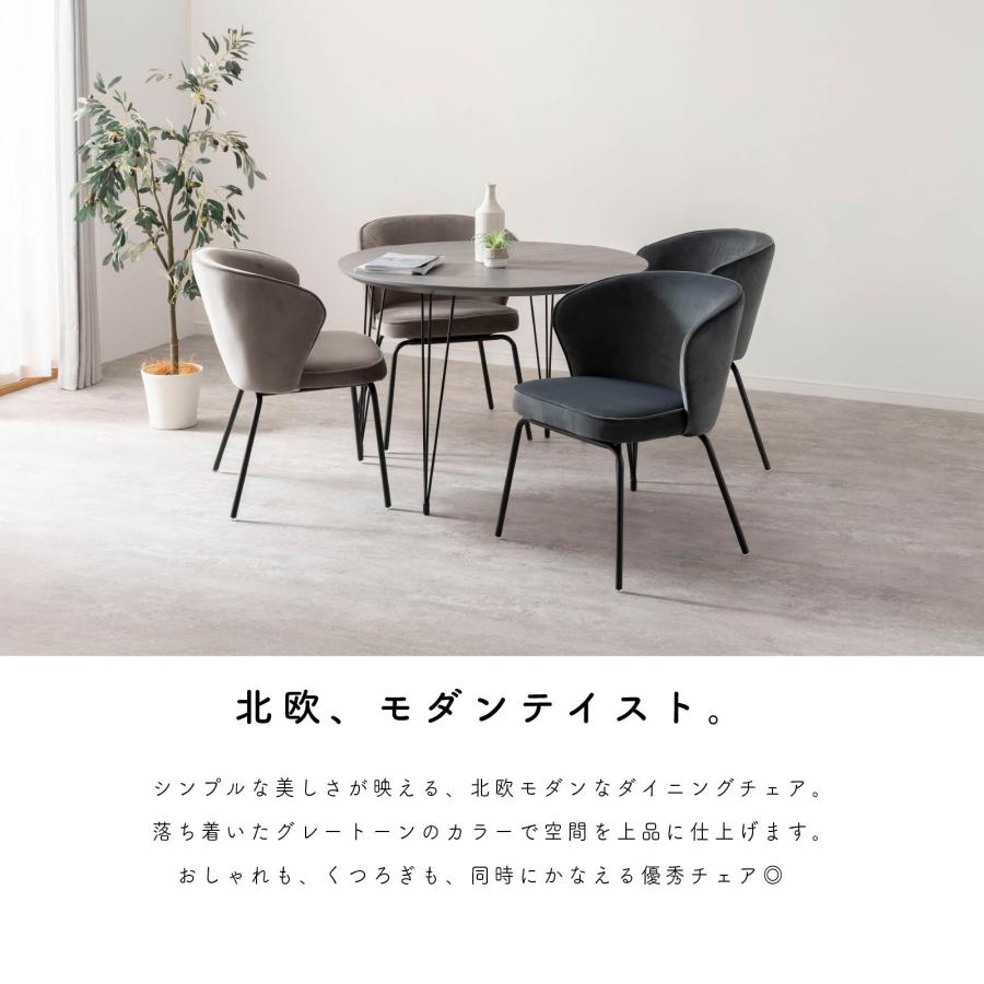 ダイニングチェア ブラック ベルベット生地 椅子 チェア tac INTERIOR ダイニングチェア 2脚セット ファブリック アイアン脚