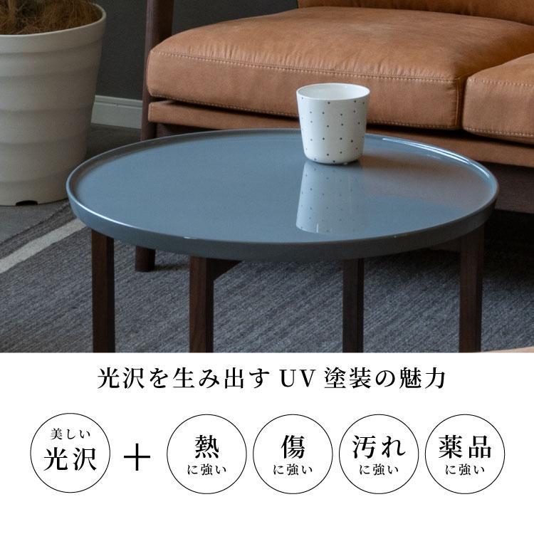 センターテーブル 丸 おしゃれ 高級感 鏡面 幅45 天然木 レッドオーク 無垢材 ブラウン 高級 レトロ ラウンドテーブル 木製 | シギヤマ家具工業 | 10