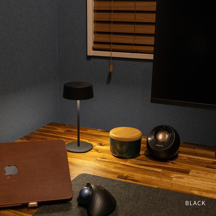 テーブルランプ コードレス 充電式 LED 無段階調光 卓上ライト 間接照明 小型 おしゃれ シンプル ブラック ホワイト トープ 丸 円形 調光 メモリー機能 | tac INTERIOR | 19