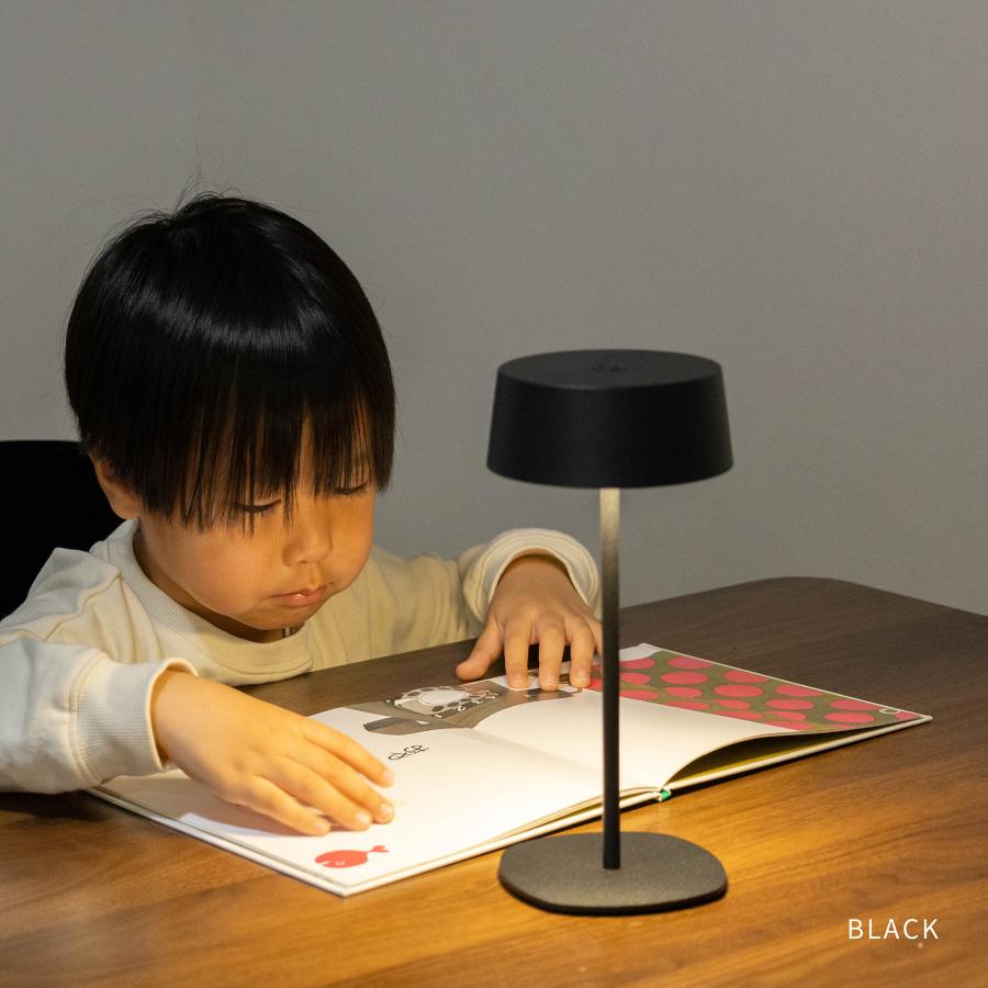 テーブルランプ コードレス 充電式 LED 無段階調光 卓上ライト 間接照明 小型 おしゃれ シンプル ブラック ホワイト トープ 丸 円形 調光 メモリー機能 | tac INTERIOR | 21