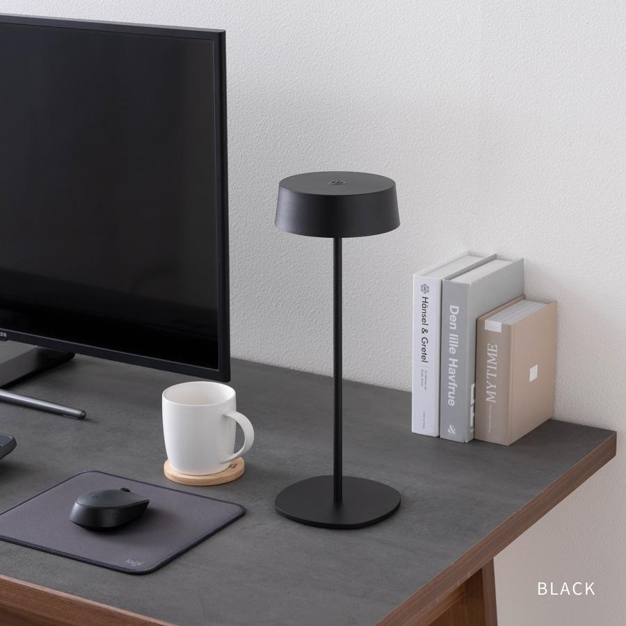 テーブルランプ コードレス 充電式 LED 無段階調光 卓上ライト 間接照明 高さ2段階 おしゃれ シンプル ブラック ホワイト トープ 丸 円形 調光 メモリー機能 | tac INTERIOR | 17