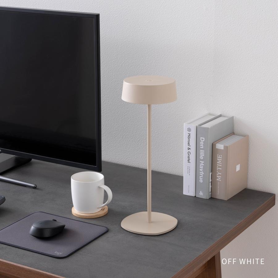 テーブルランプ コードレス 充電式 LED 無段階調光 卓上ライト 間接照明 高さ2段階 おしゃれ シンプル ブラック ホワイト トープ 丸 円形 調光 メモリー機能 | tac INTERIOR | 18