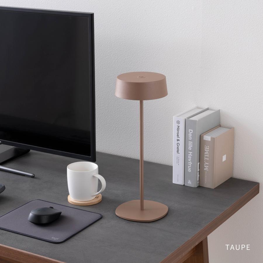 テーブルランプ コードレス 充電式 LED 無段階調光 卓上ライト 間接照明 高さ2段階 おしゃれ シンプル ブラック ホワイト トープ 丸 円形 調光 メモリー機能 | tac INTERIOR | 19