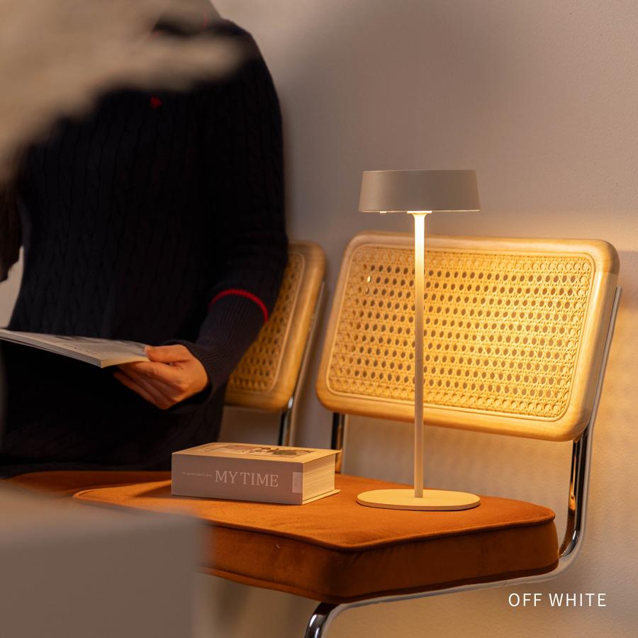 テーブルランプ コードレス 充電式 LED 無段階調光 卓上ライト 間接照明 高さ2段階 おしゃれ シンプル ブラック ホワイト トープ 丸 円形 調光 メモリー機能 | tac INTERIOR | 20