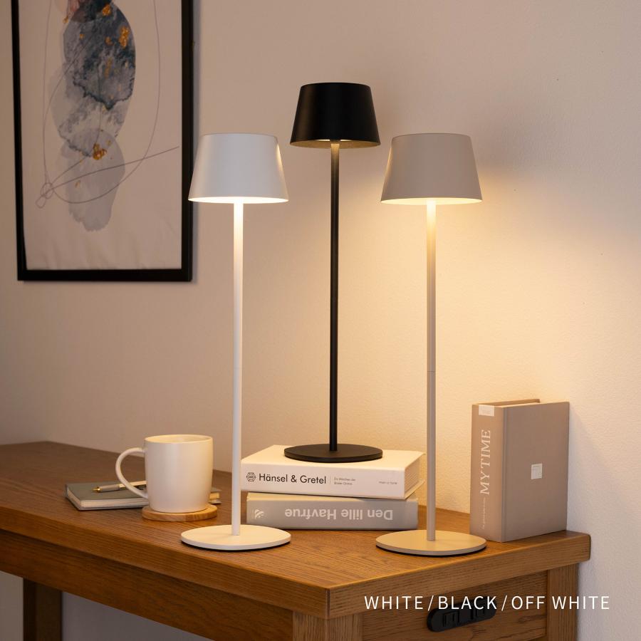 テーブルランプ コードレス 充電式 LED 無段階調光 卓上ライト 間接照明 ボトルランプ おしゃれ シンプル ブラック ホワイト 丸 円形 調光 メモリー機能 | tac INTERIOR | 16