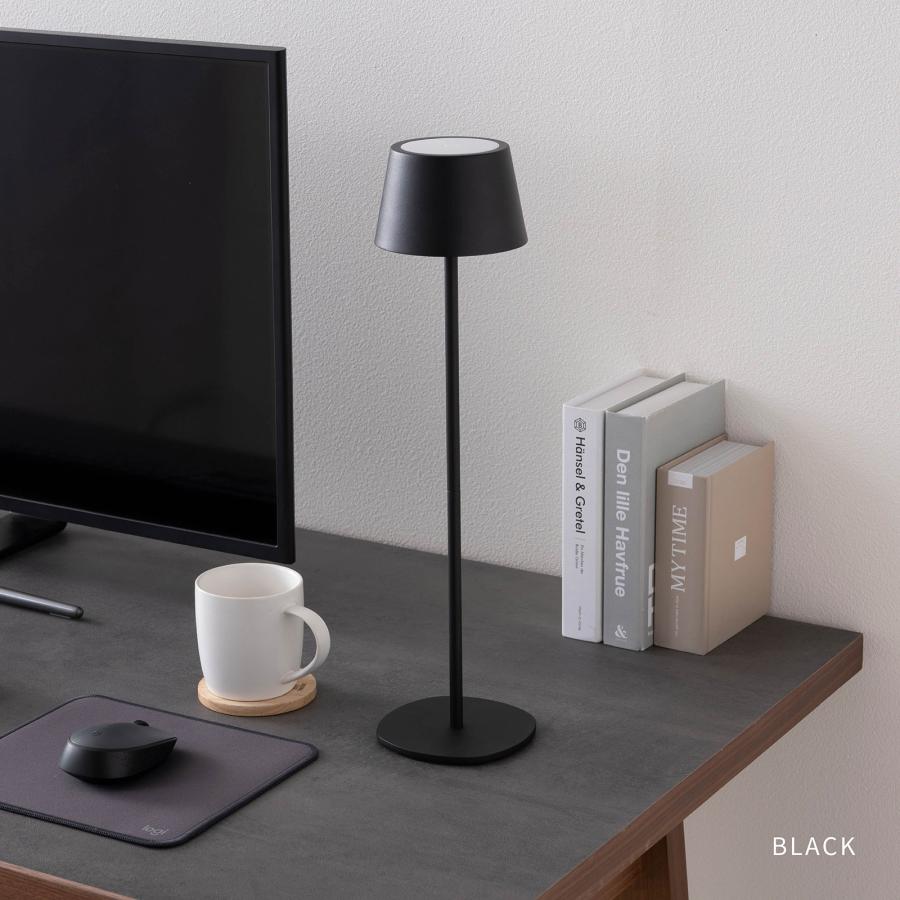 テーブルランプ コードレス 充電式 LED 無段階調光 卓上ライト 間接照明 ボトルランプ おしゃれ シンプル ブラック ホワイト 丸 円形 調光 メモリー機能 | tac INTERIOR | 17