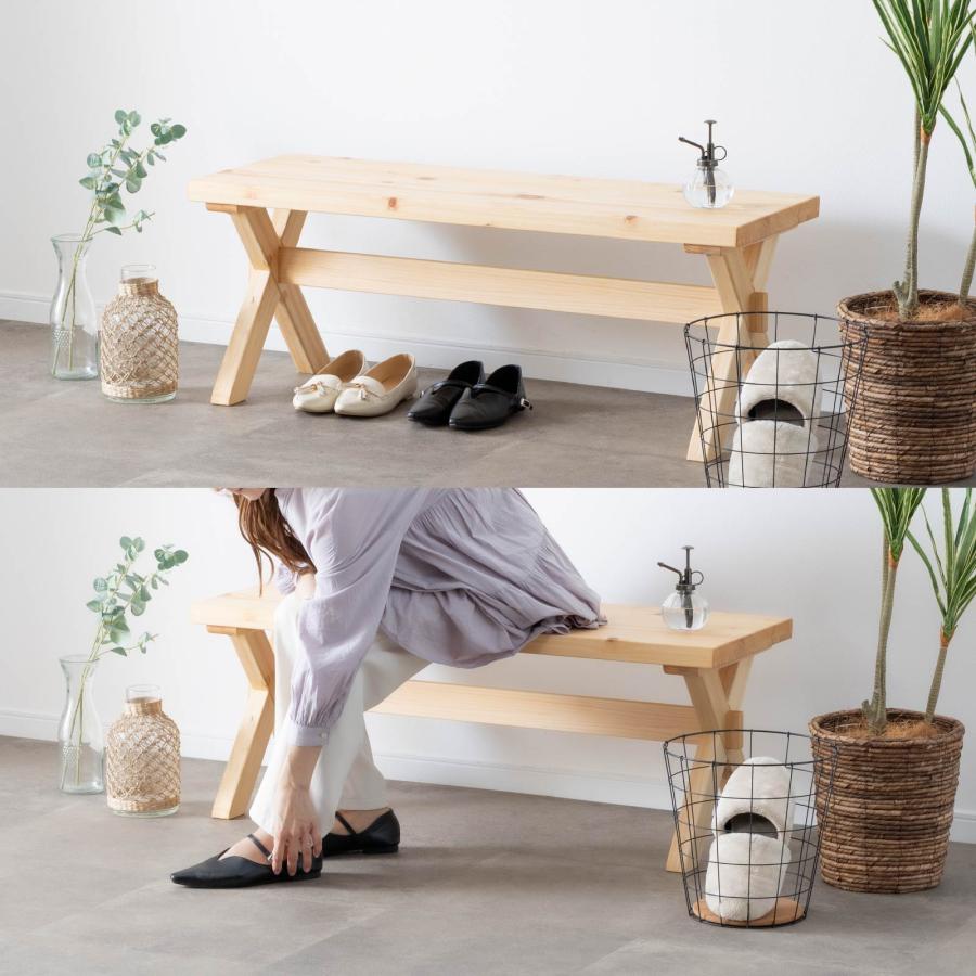 ダイニングベンチ 2人掛け 国産 ひのき 幅 110 cm 北欧 ダイニング ベンチチェア シンプル おしゃれ 食卓椅子 二人用 木製 無垢材 ヒノキ