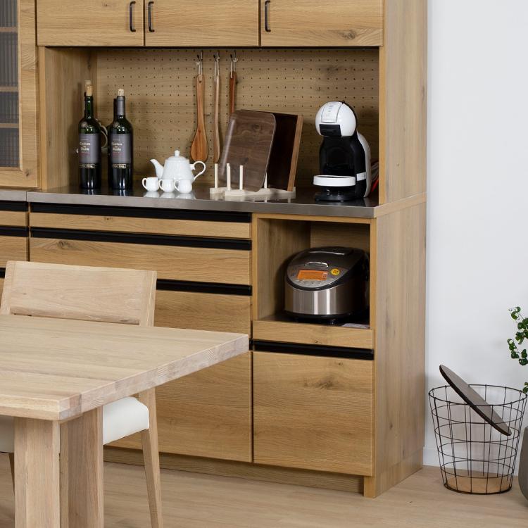 木目調食器棚 収納力抜群 食器棚 木目調 日本製 スリムタイプ [幅60] | 【公式】LOWYA(ロウヤ