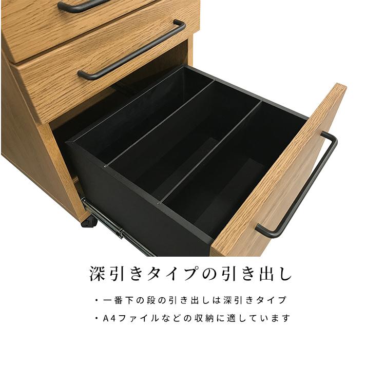 シギヤマ家具工業 デスクワゴン サイドワゴン キャスター付き 幅 52