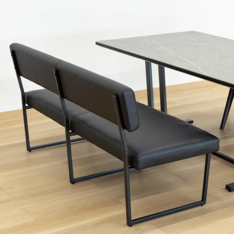 シギヤマ家具工業 ダイニングベンチ 背もたれ付き 140cm ブラック 椅子