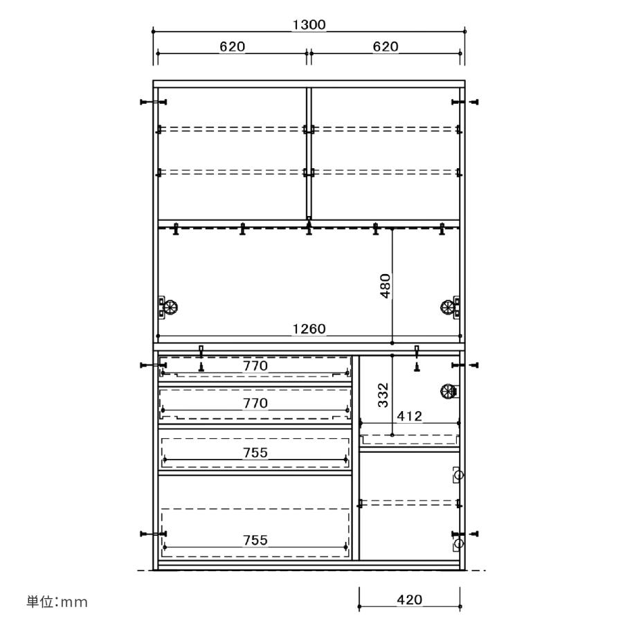 食器棚　ｼｷﾞﾔﾏ家具　ﾎﾜｲﾄ シギヤマ家具工業 食器棚 130cm 白 おしゃれ 大理石調 キッチン