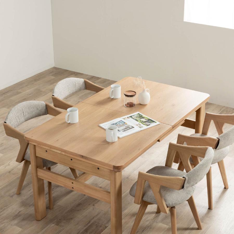ナチュラルウッド 伸縮可能ダイニングテーブル シギヤマ家具工業 ダイニングテーブル 伸縮 4人掛け 6人掛け 幅 145