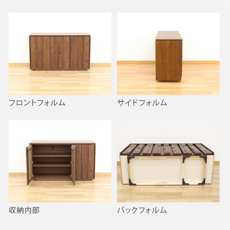 リビングボード サイドボード 幅 118 cm 完成品 北欧 収納 引出 118cm 幅 ハイタイプ テレビ台 リビング収納 棚 ウォールナット つき板 天然木 無垢材 木製_11