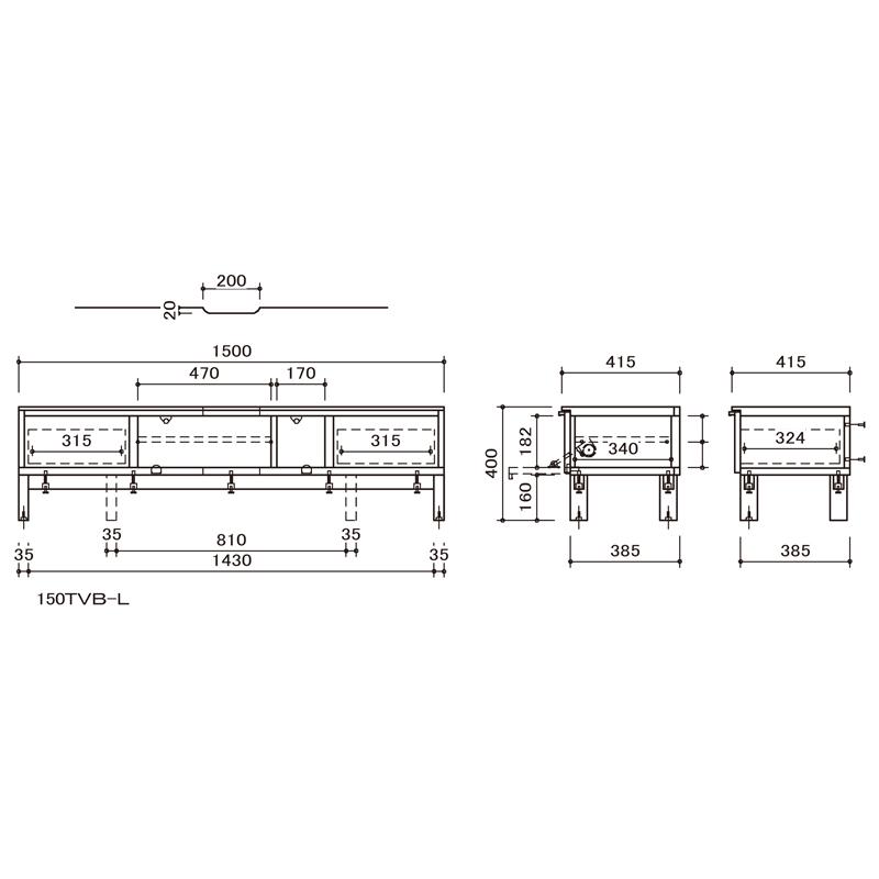 SANKI CORPORATION（サンキコーポレーション） テレビボード 150 cm 幅