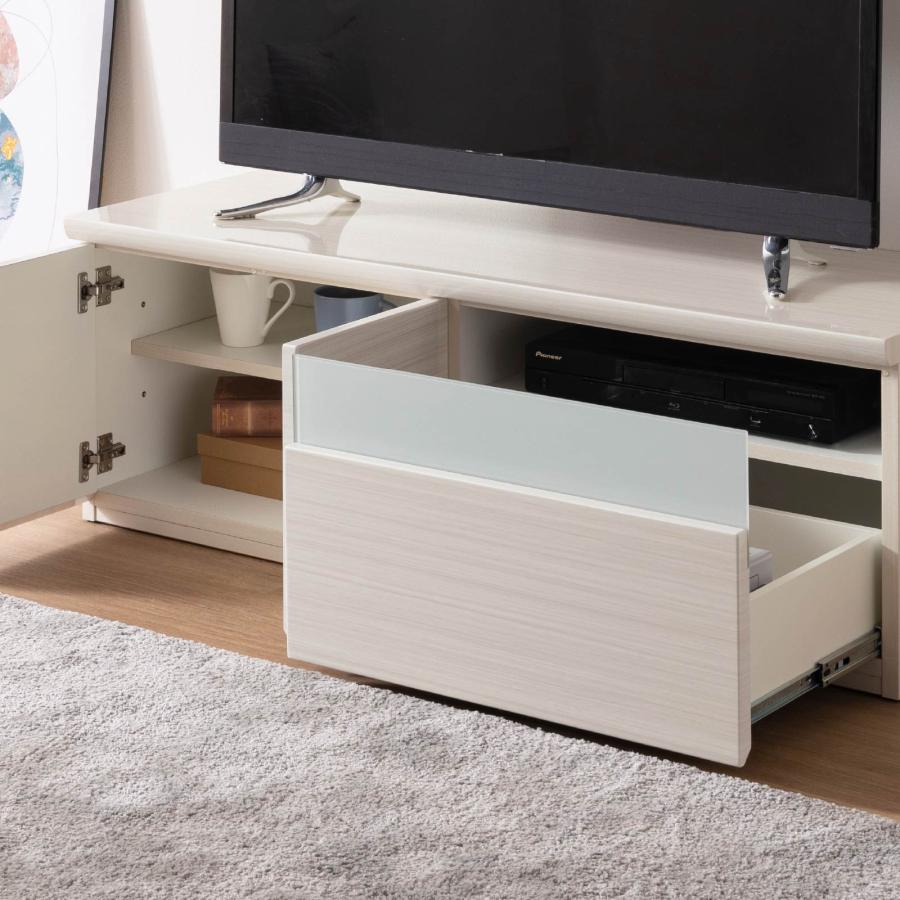 テレビボード　TV台　ホワイト　120cm ユアサプライムス.com｜テレビボード 幅120cm 鏡面 ホワイト テレビ台