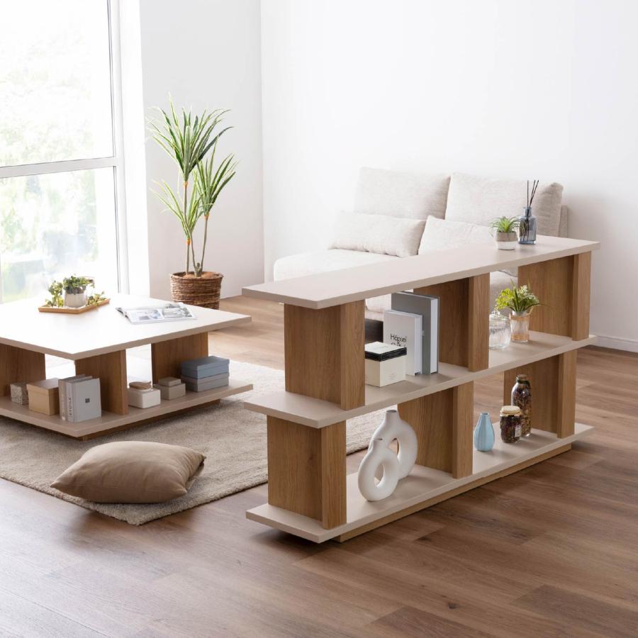ラック 幅 150 cm シェルフ オープンラック オープンシェルフ 魅せる 収納 収納棚 リビング収納 オープン 150cm 幅 塩ビシート コート紙 トープ ベージュ_18