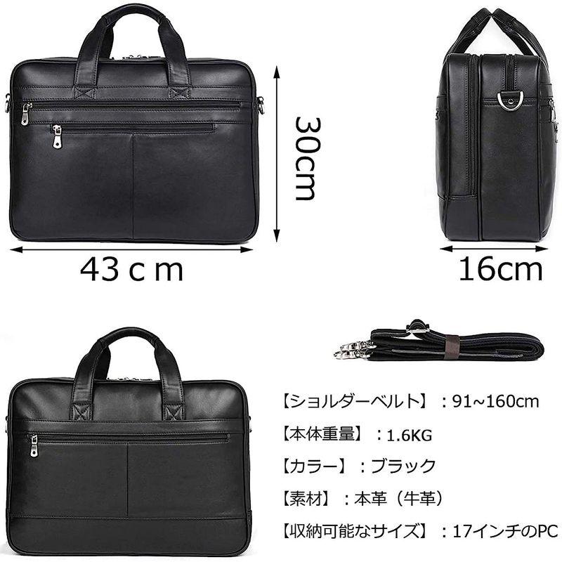 Ariga ビジネスバッグ メンズ 本革 牛革 2way A4対応 自立 大容量 ブリーフケース レザー 通勤 出張 就活 ブラック 牛革 本革 レザー ビジネスバッグ メンズ 2way A4対応 自立 大容量 ブリーフケース 通勤 出張 就活 ブラック サイズ