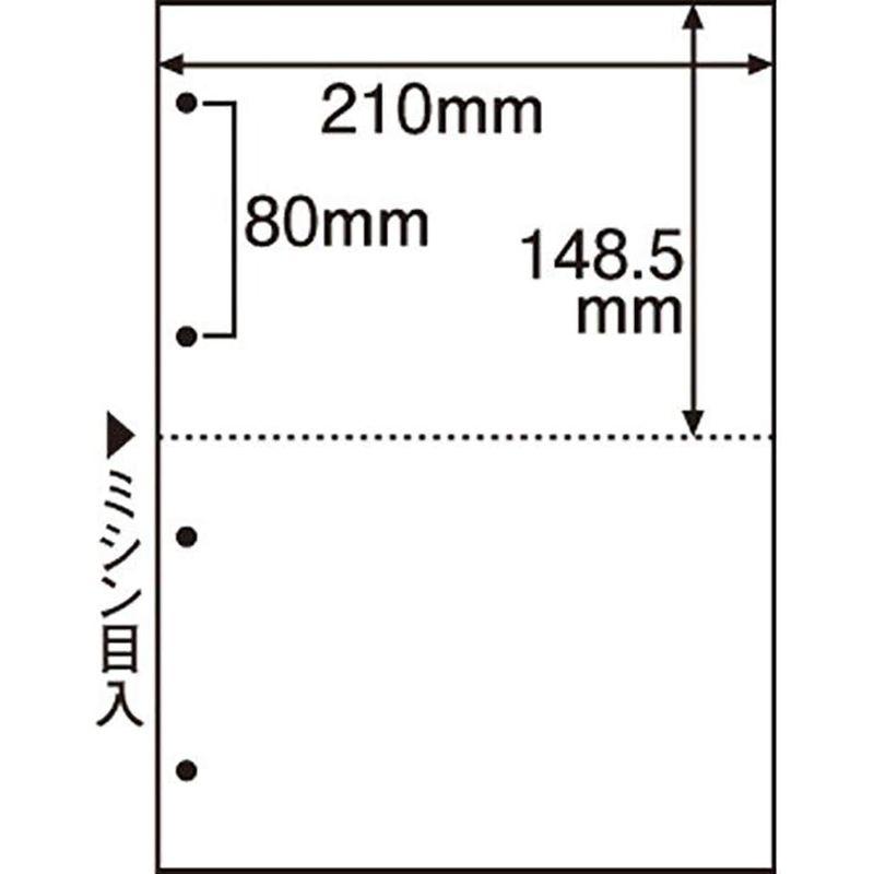 大王製紙 伝票用紙 A4 2分割ミシン入 4穴 2500枚 (500枚×5冊) JP10200166 - 5