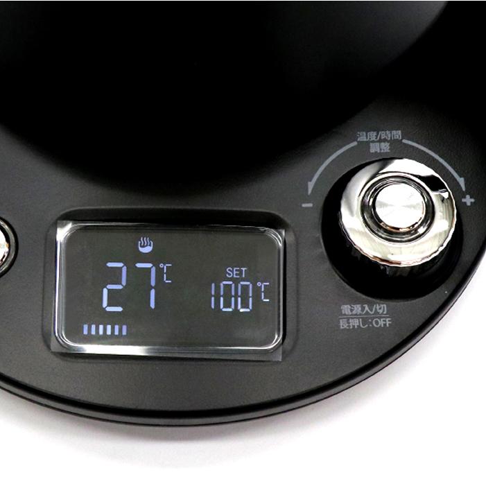 電気ケトル 1.0L 温度調節機能付きグースネックケトル 5温度調節