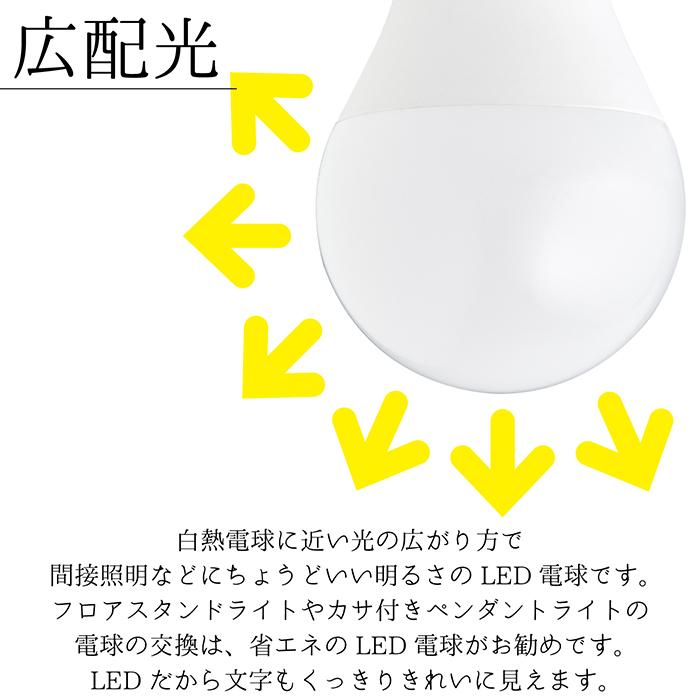 LED電球 60W形相当 E26口金 昼光色 電球色 長寿命40000時間 消費電力7.4W 860ルーメン 広配光タイプ 密封形器具対応 省エネ HLE-60DK HDK-60EL｜tachibana-youhinten｜04