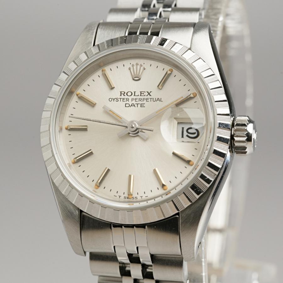 ロレックス オイスターパーペチュアルデイト レディース時計 OH済 Oyster Perpetual Date 79190(K) 箱 保証書 SS レディース時計 シルバー OH・仕上げ済 2001年 美品 【中古】 オイスター パーペチュアル 【OH済】1984年 ロレックス デイト 69240