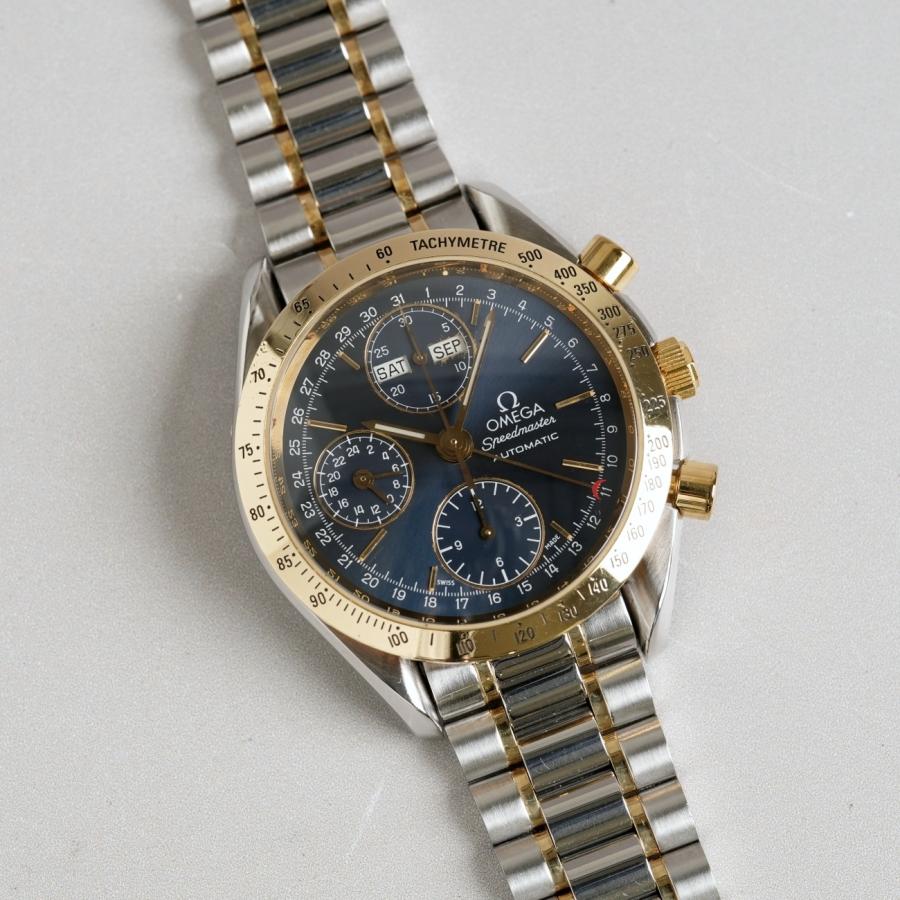 お値引 オメガ 時計 3コマ 純正品 SPEEDMASTER 【OH済】1993年 オメガ スピードマスター 3321.80 YG＆SS
