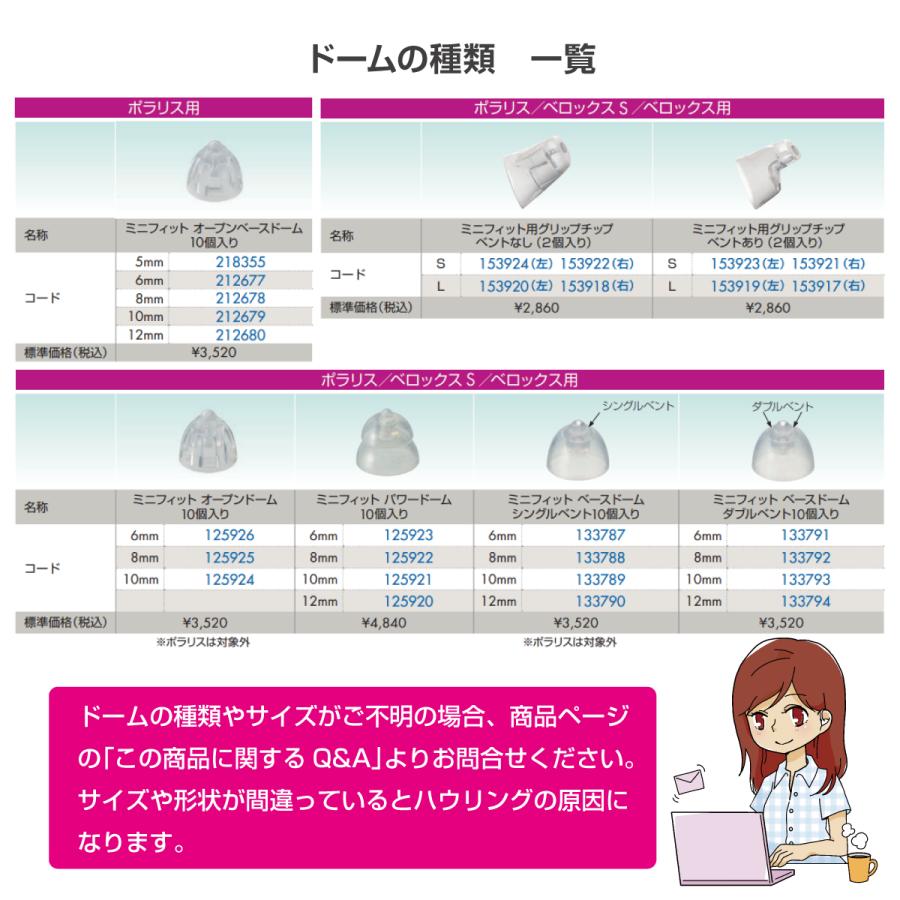 オーティコン/oticon/補聴器用耳栓/ミニフィット ベースドーム ダブルベント/直径6mm/10個入り｜tachikawa-hac2｜03