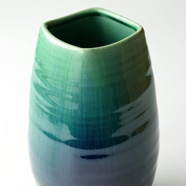 花瓶 花器 花生け かびん フラワーベース 大きい 陶器 京焼清水焼 緑色 向日葵 和食器 贈り物 プレゼント たち吉 青翠 花生 桐箱入 029 0012 京都たち吉 通販 Yahoo ショッピング