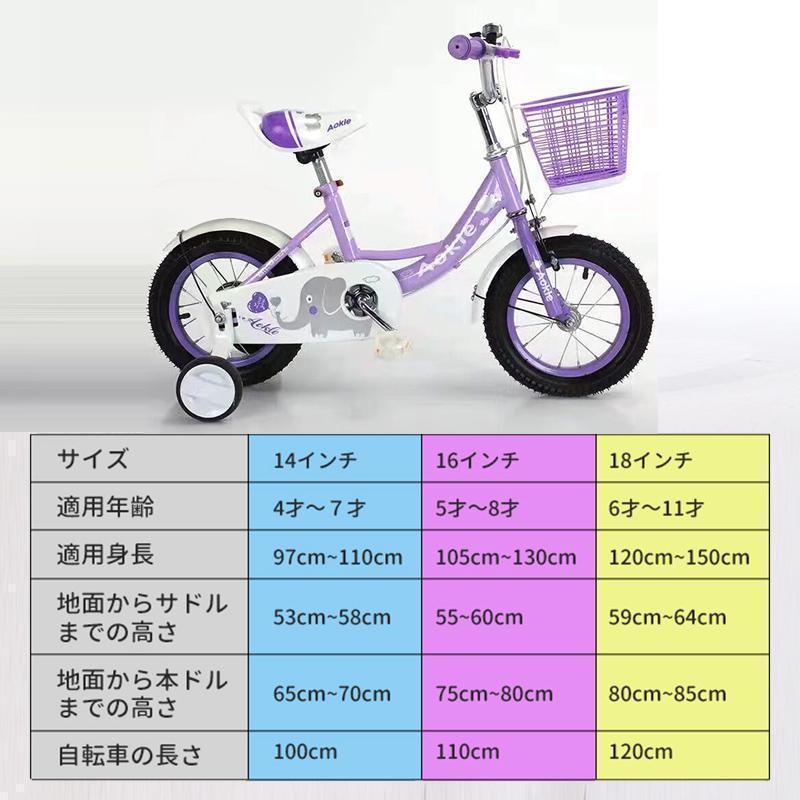 子供用 自転車 子供自転車 14インチ 16インチ 18インチ 4歳 5歳 6歳 7歳 8歳 9歳 10歳 11歳 二年保証 軽量 軽い 男の子 女の子 補助輪付 カゴ付き｜tachikishop｜14