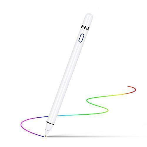 タッチペン スタイラスペン ホワイト 極細 Ipad Iphone Android 導電繊維ペン先 1 45mm銅製ペン先 高感度 ツムツム Us 安心発送