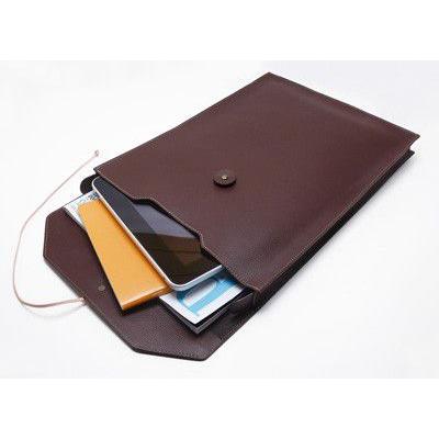 A4 書類ケース 持ち運び 封筒 レザーケース 革 ビジネスバック ダーク