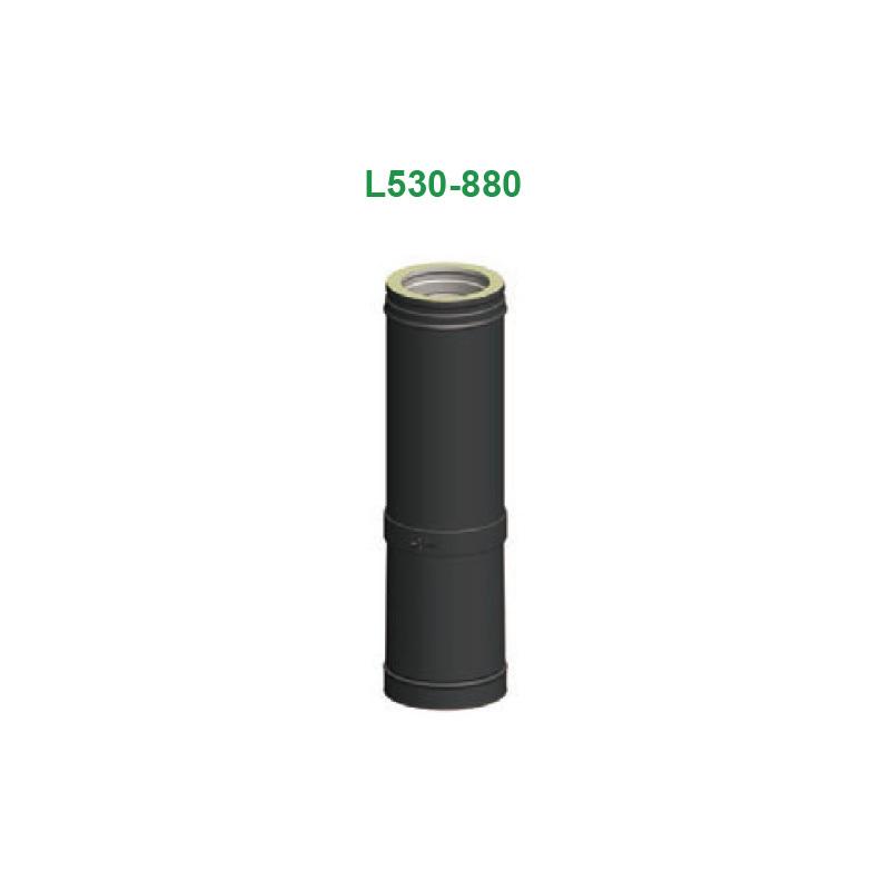 DINAK 薪ストーブ用煙突 DWライン 二重煙突 L530-880 自在直筒 022DW6 