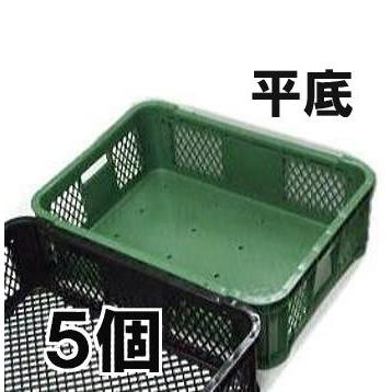 5個セット) AZ 野菜コンテナ 平底 緑色 620×462×H196mm : ザ・タッキー