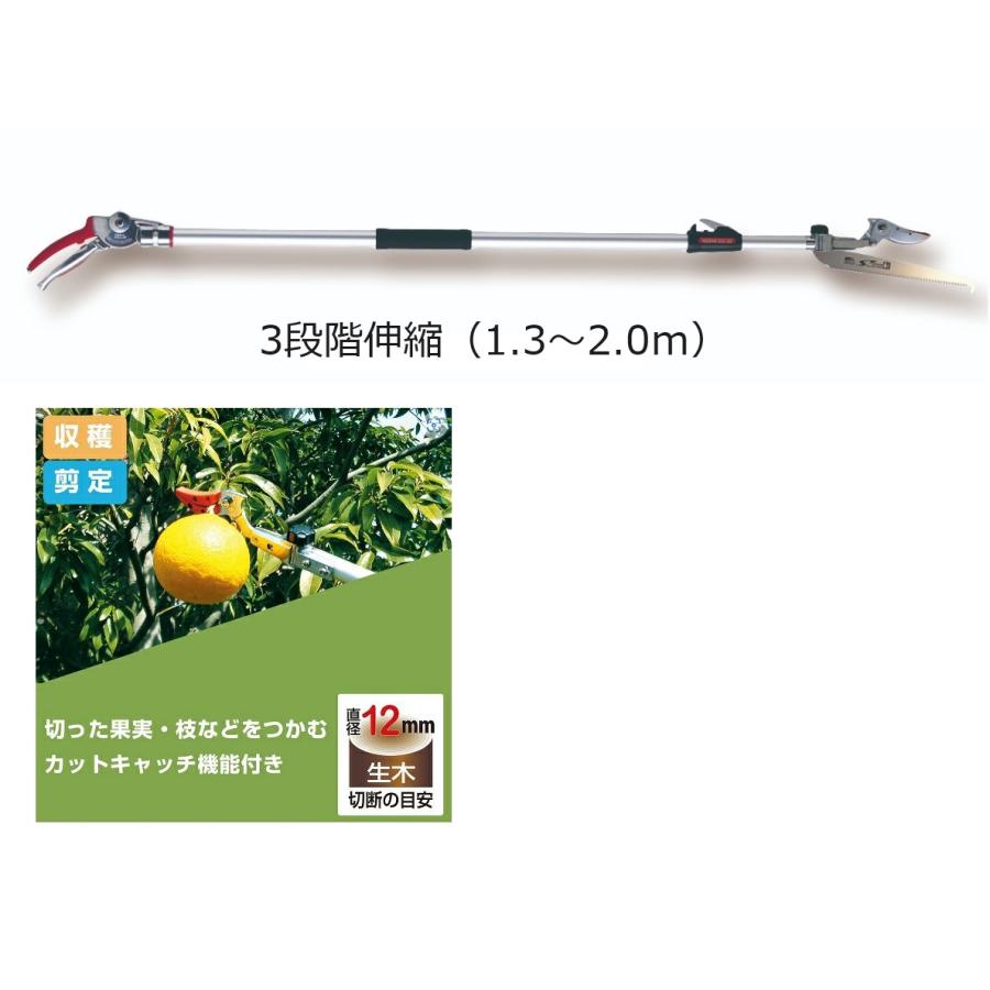 ズームチョキチルトR ARS アルス 伸縮式高枝鋏 採収タイプ ショート2.0