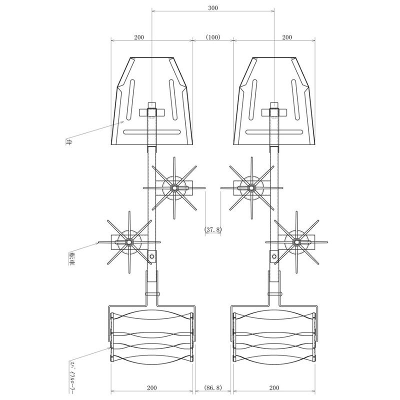 動画あり) 人力株間除草機 2条用 SW-23 美善 人力水田用株ぎわ除草機