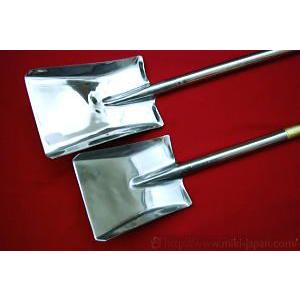 最高級 鍛造 オールステンレス スコップ 角先 大 (カバー付き) 長さ1050mm 角型スコップ ステンレス 角スコ