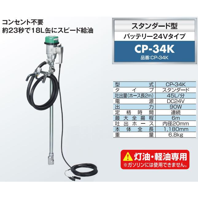 吐出ホース20m CP-K20付き) ハイチェックポンプ CP-34K DC24V