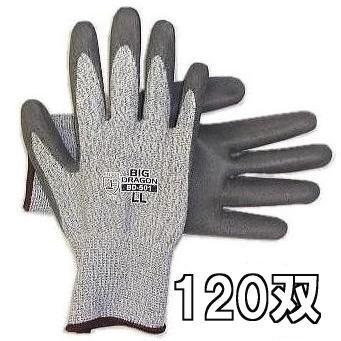 120双セット) 作業手袋 ビッグドラゴン BD-501 耐切創保護手袋 ノン