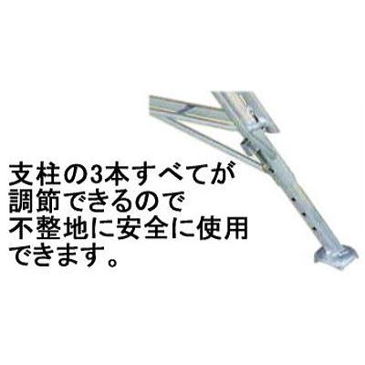 ハラックス アルステップ AMP-8 三脚脚立 (天板含めて8段 標準高240cm) アルミ製 造園プロ用3本伸縮タイプ (法人or西濃運輸営業所引取り 送料無料)｜tackey｜02