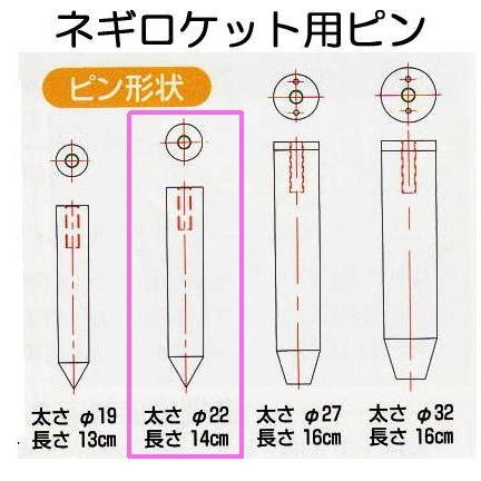 ハラックス ネギロケット用ピン φ22mm×14cm N-P22 長ネギ定植用穴あけ器用｜tackey