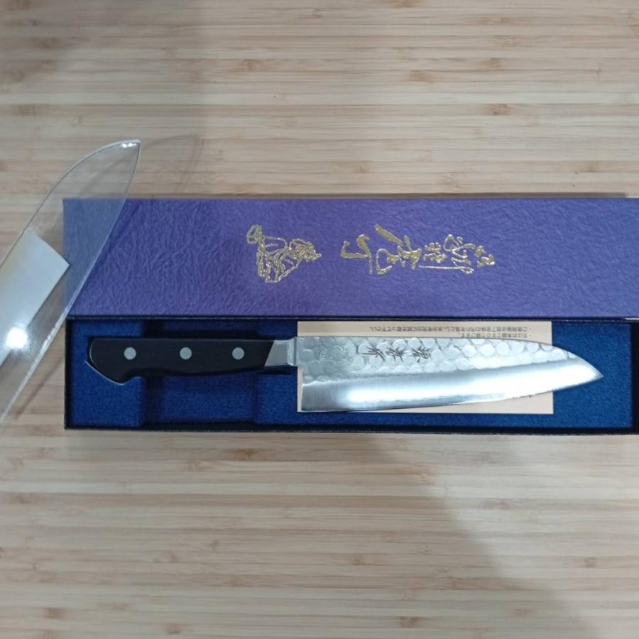 堺孝行 特選国産品 家庭用包丁 三徳型 青紙ツバ付 ステン割込み 180mm