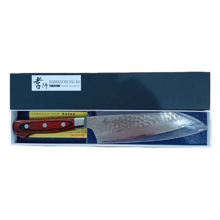堺孝行 (特選国産品 正規品) 33層槌目 ダマスカス鋼 剣型三徳 160mm