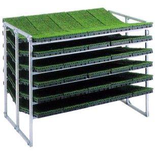(訳あり商品)昭和アルミ苗棚 NC-60K アルミ苗コンテナ収納棚 傾斜収納型 ALINCO（アルインコ） 苗箱運搬 アルミ 苗箱収納棚 (傾斜収納型) 苗