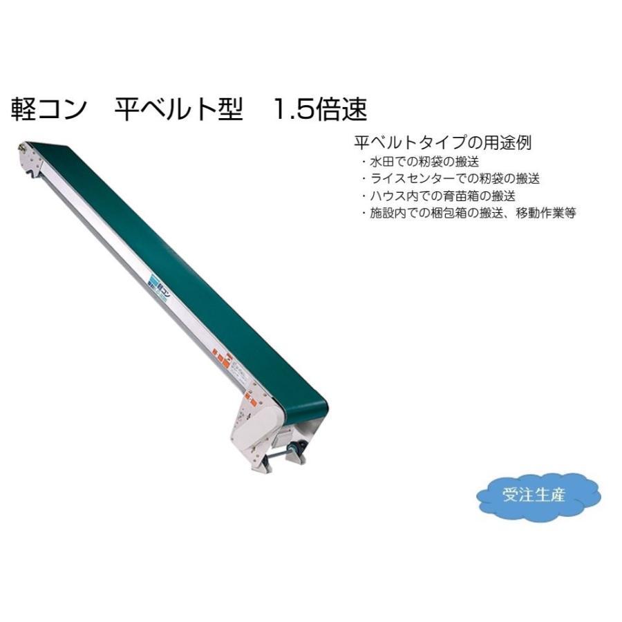 (受注生産　送料別途見積)　軽コン　LC-435-SW-55　平ベルト防水タイプ4m　ベルトコンベア　1.5倍速　モーター付　軽量　啓文社