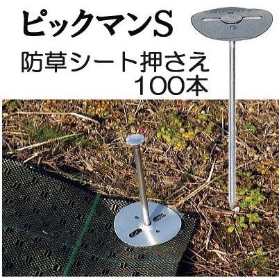 100本セット) キンボシ ピックマンS 7657 アルミ釘タイプ 防草シート