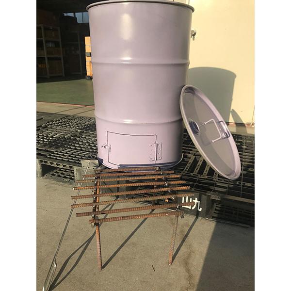 ドラム缶 焼却器 200L 家庭用 焼却炉 フタ・ロストル・灰かき棒付 燻製器 スモーカー zs