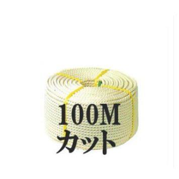 クレモナロープ (日本製) 8mm×100m 1巻 (国産品) 三つ撚り 三つ打 正丸 ビニロンロープ ナロック