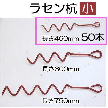 らせんくい　ラセン杭　　　　45本以上 50本セット特価) 日本製 ラセン杭 小 φ9×460mm 赤錆止め塗装 らせん杭